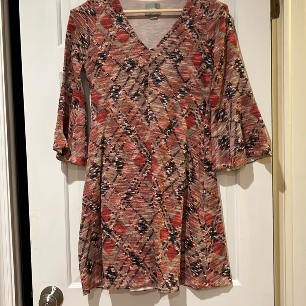 Maeve Argyle short flare sleeve dress
